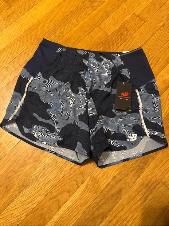 New Balance Pants - New Balance Women’s Navy and Light Blue Swirl Athletic Shorts